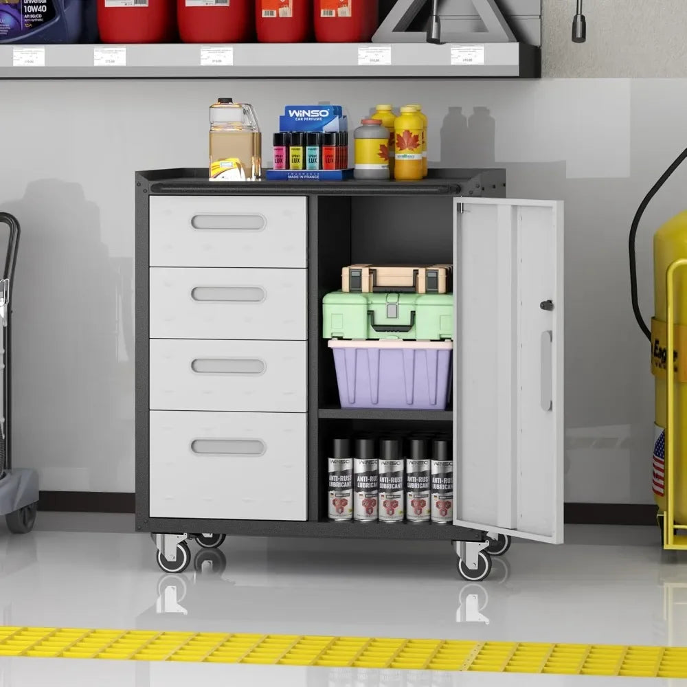 Metal Storage Cabinet On Wheels Rolling Tool Cabinet Locking