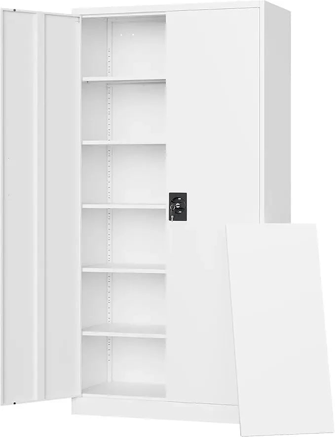 Metal Garage Storage Cabinet With Lock And Adjustable Shelves