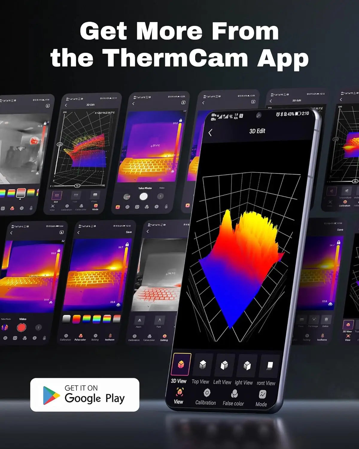 Ampbank M256 Thermal Imaging Infrared Camera 256x192 High Resolution USB Type C 3D Analysis Compatible with Android