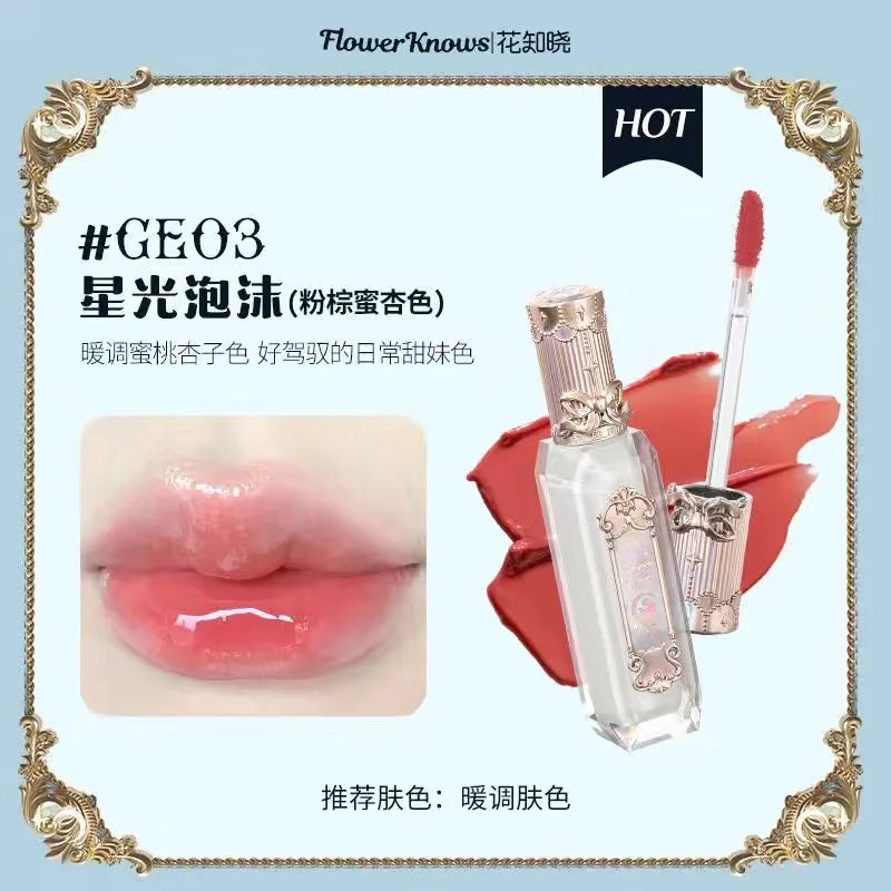 Flower Knows Strawberry Rococo Series Cloud Lip Cream Lip Gloss Long Lasting Velvet Lip Tint Lipstick for Women