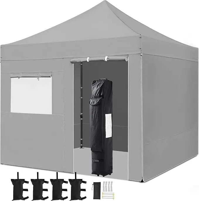 10x10 Pop Up Canopy Tent With Removable Sidewalls Waterproof