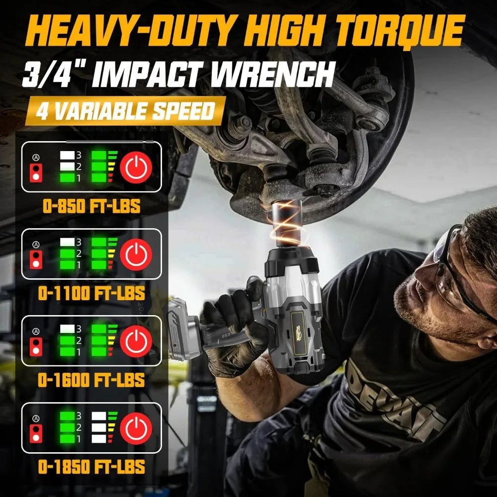 Cordless Impact Wrench Three Quarter Inch For Dewalt 20V