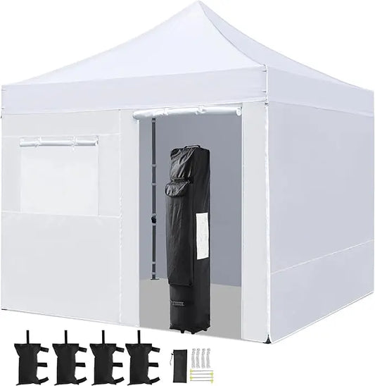 10x10 Pop Up Canopy Tent With Removable Sidewalls Waterproof