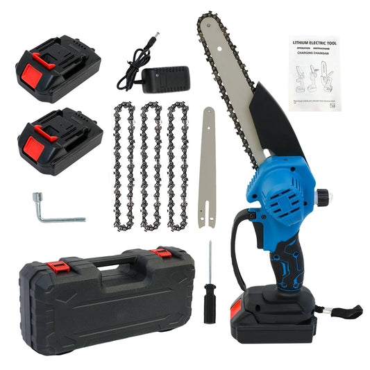 Handheld 8 Inch Cordless Chainsaw With 2 Batteries