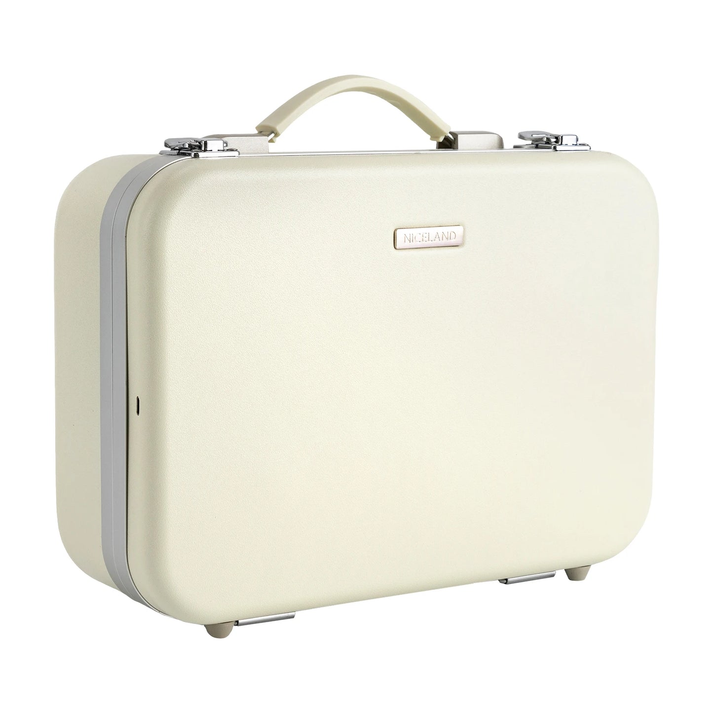 White Makeup Organizer Box with Upgraded Halogen Light and Mirror Premium Cosmetic Storage Case