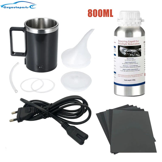 Car Headlight Polishing Restoration Kit Auto Headlight Restorer Repair Set 800ML Liquid Polymer Evaporator
