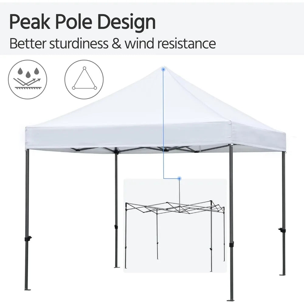 10x10 Pop Up Canopy Tent With Removable Sidewalls Waterproof