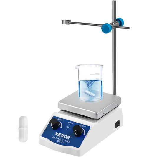 VEVOR 1000ML Electric Magnetic Stirrer Hot Plate Vortex Mixer Shaker with Stir Bar for Medical Biological Chemical Laboratory