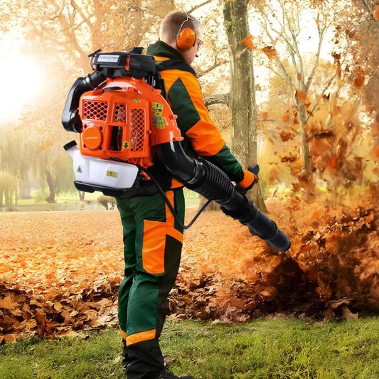 80cc Backpack Gas Leaf Blower 900 CFM Powerful Gas Powered Leaf Blower For Lawn Care Yard Debris Dust Orange
