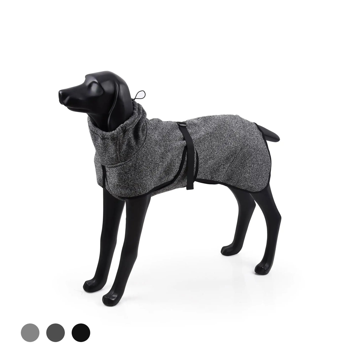 XL Water Resistant Softshell Dog Jacket for Fall High Neck Outdoor Sports Coat Cold Weather Pet Apparel Deep Gray