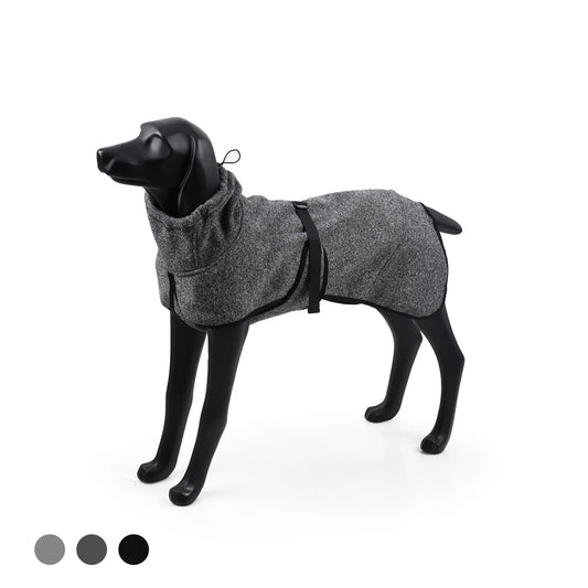 XL Water Resistant Softshell Dog Jacket for Fall High Neck Outdoor Sports Coat Cold Weather Pet Apparel Deep Gray