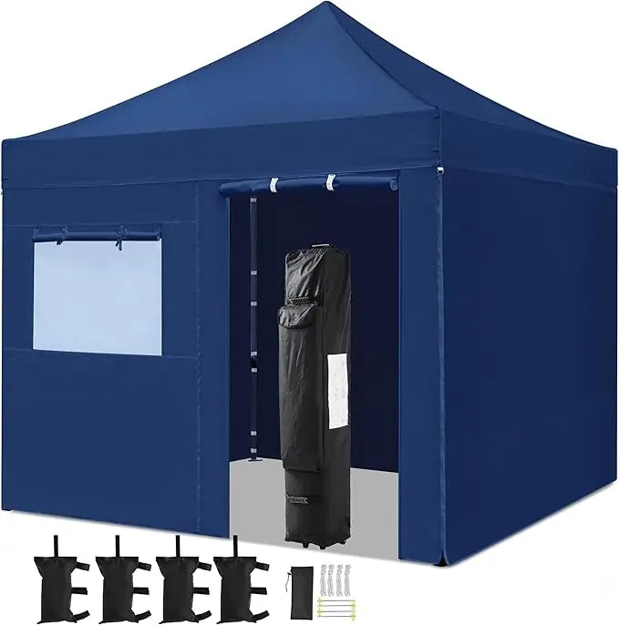 10x10 Pop Up Canopy Tent With Removable Sidewalls Waterproof