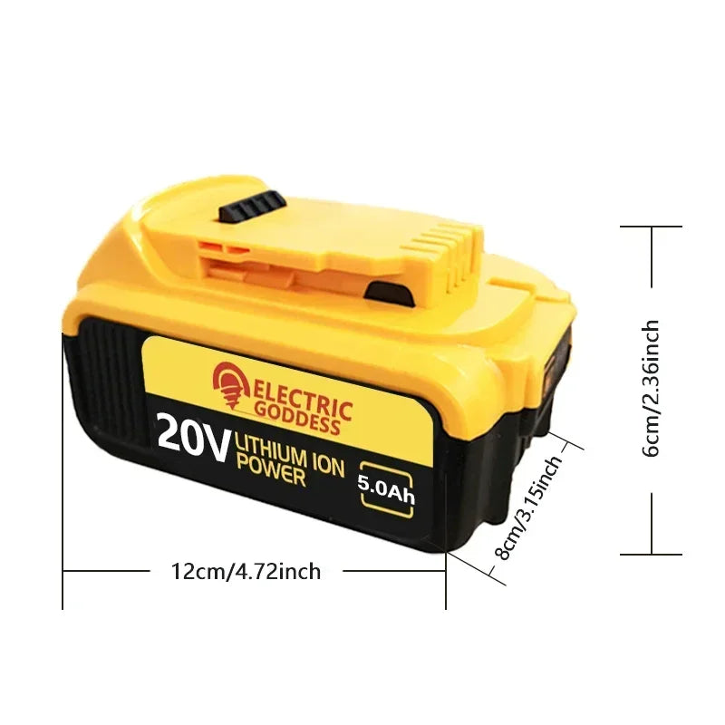 Electric Goddess 20V 5Ah Lithium Battery Replacement Dewalt