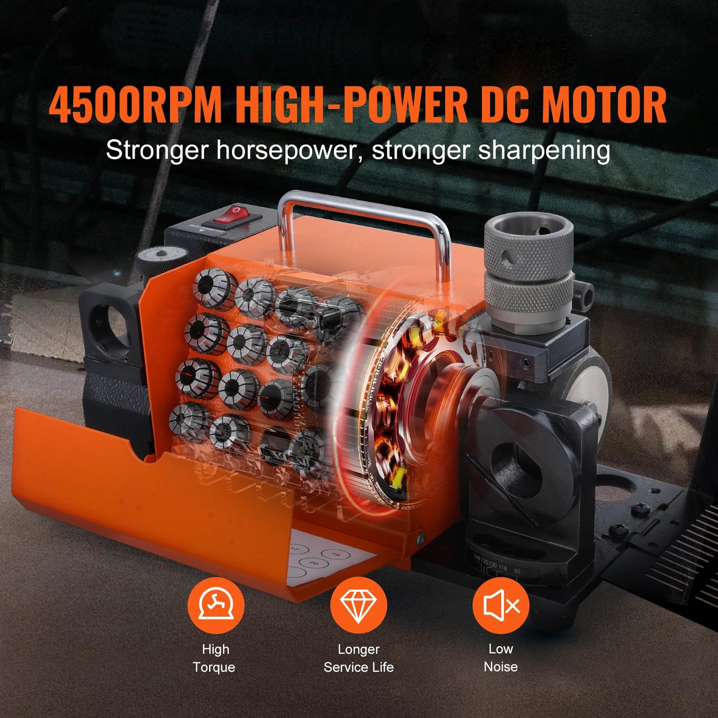 VEVOR Drill Bits Sharpener MR-13A MR-13B MR-20G Portable Mill Grinder with 18/11 Collets for Factory Workshop