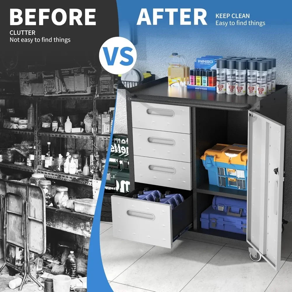 Metal Storage Cabinet On Wheels Rolling Tool Cabinet Locking