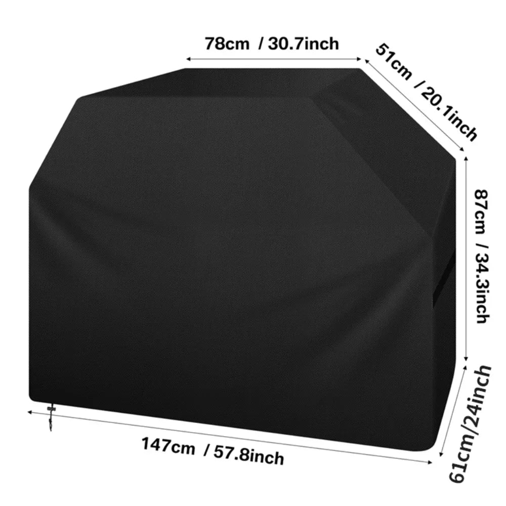 Grill Cover 147x61x117CM Waterproof Anti UV BBQ Gas Grill Cover for Outdoor Charbroil Barbecue Protection Cloth