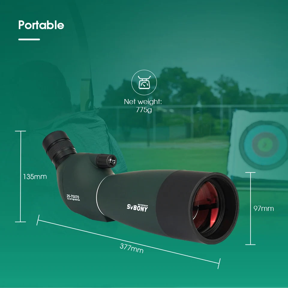 Svbony SV28 plus 50/60/70 Spotting Scope Zoom Telescope Powerful  Waterproof Long Range PORRO Prism For Shooting Equipment
