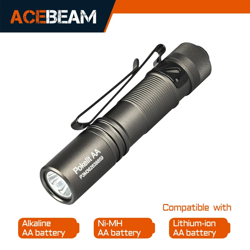 Acebeam Pokelit AA EDC Flashlight 1000 Lumens High CRI 90 USB C Rechargeable IP68 Small Pocket LED Flashlight for Everyday Carry