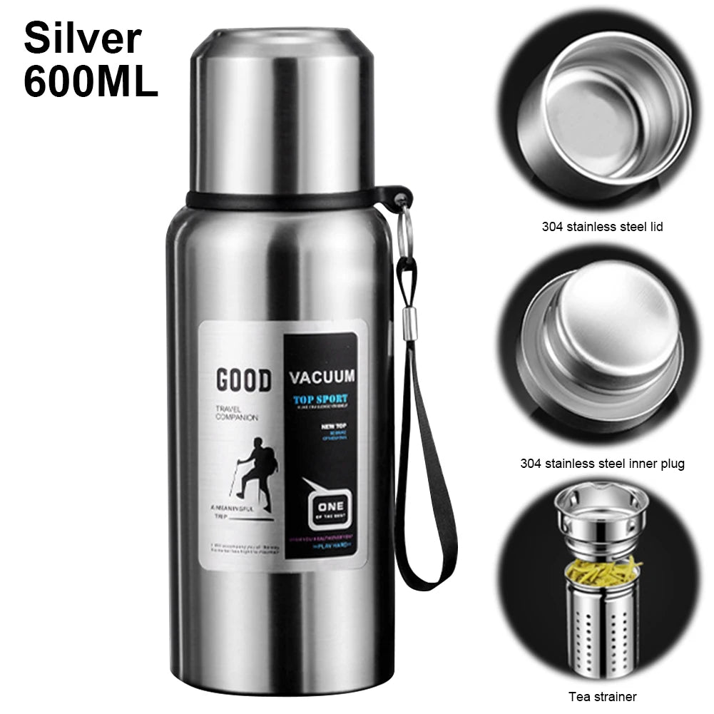 Stainless Steel Vacuum Flask With Handle Large Water Bottle