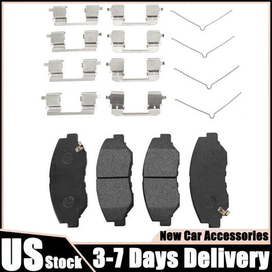 4 Pieces Front Ceramic Brake Pads and 12 Pieces Brake Pads Accessory for Honda Accord US
