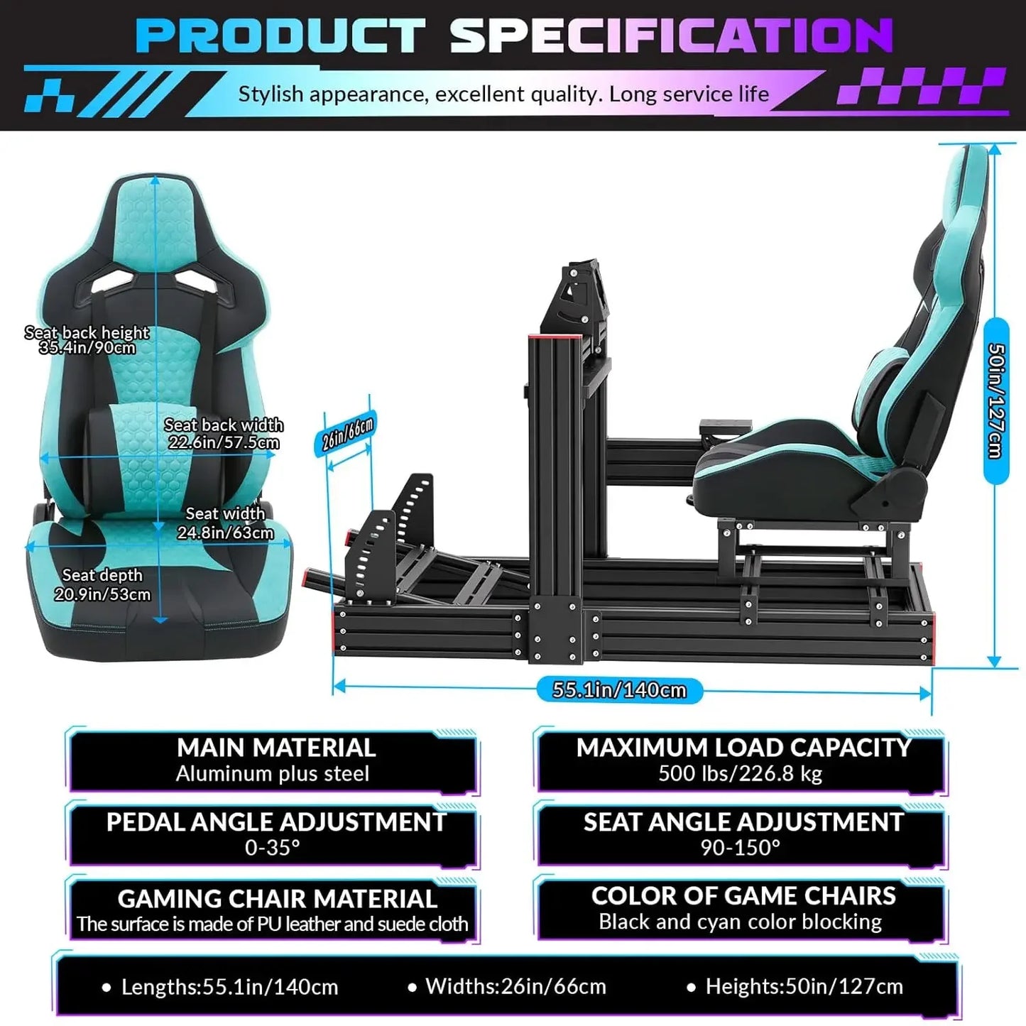 Racing Simulator Cockpit Stand Elite Wheel Mount Fits G29