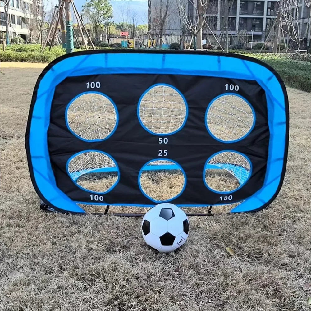Kids Soccer Goal Portable Training Equipment with 4 Goal Modes Football Shooting Target Net for Backyard