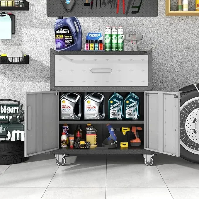 Metal Storage Cabinet With Wheels Rolling Tool Cabinet