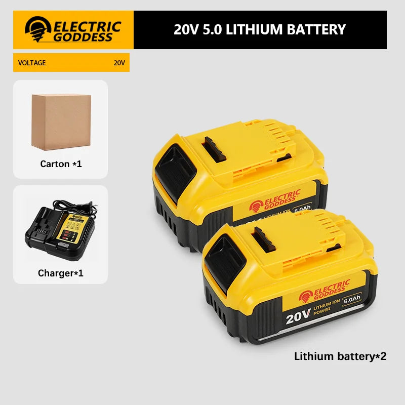 Electric Goddess 20V 5Ah Lithium Battery Replacement Dewalt