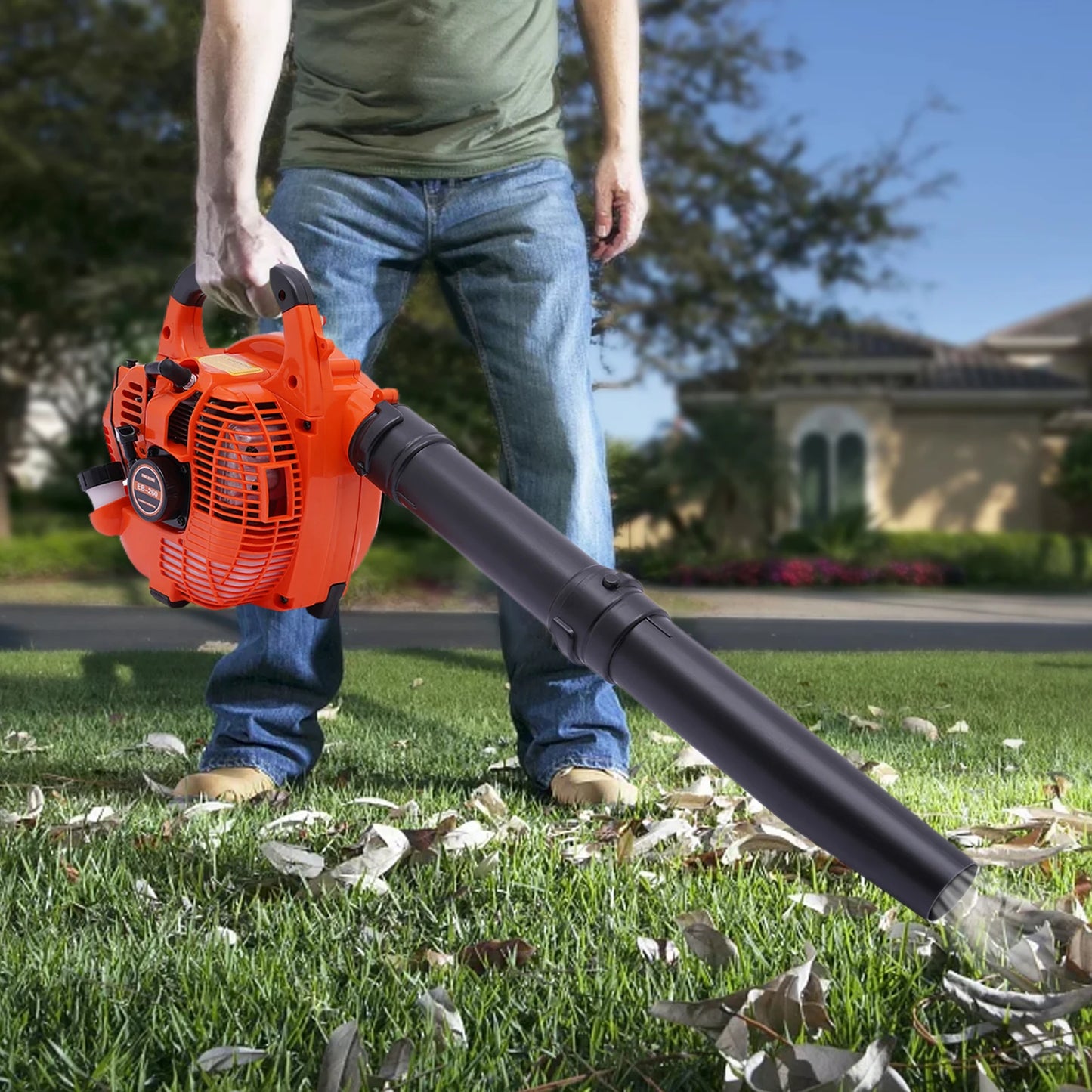 Gas Leaf Blower 25.4cc 2 Stroke Commercial Handheld Yard Dust Blower 4.59 Cubic Feet Per Hour Air Output