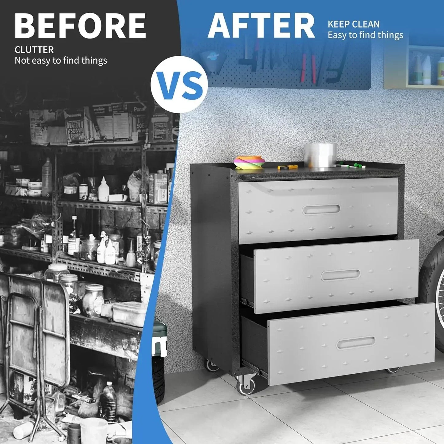 Metal Storage Cabinet With Wheels Rolling Tool Cabinet