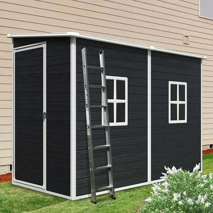 4x8 Foot Outdoor Resin Storage Shed All Weather With Floor Backyard