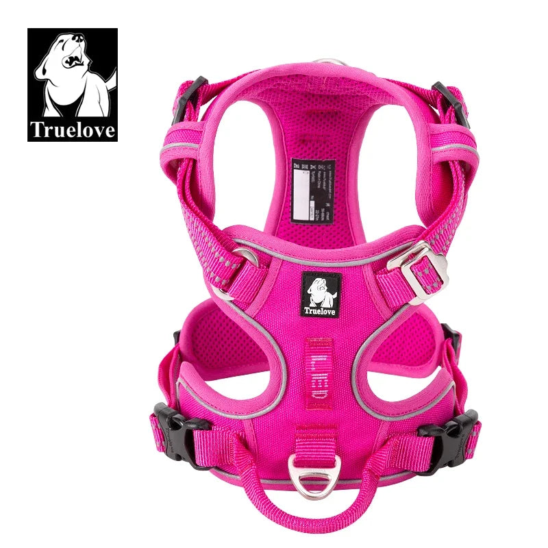 Truelove Reflective Nylon Dog Harness No Pull Adjustable Medium Large Dog Vest for Safe Walking Running Adventures