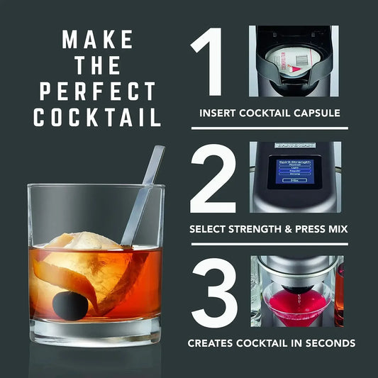 Bartesian Premium Cocktail and Margarita Machine for Home Bar with Push Button Simplicity and Easy to Clean Design