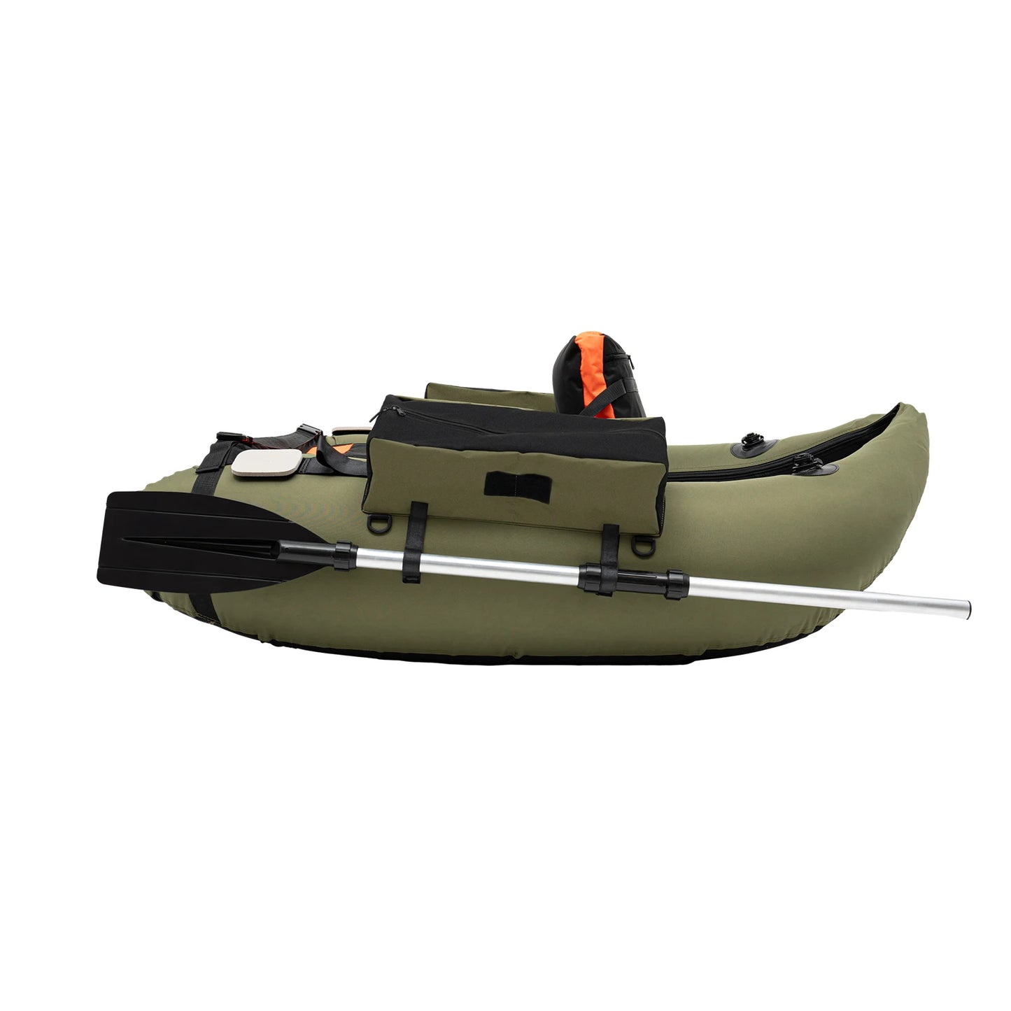 Inflatable Fishing Boat with Hand Air Pump for Outdoor Activities 136x105cm Max Capacity 286.6 lbs Ideal for Camping Fishing and Hiking Green