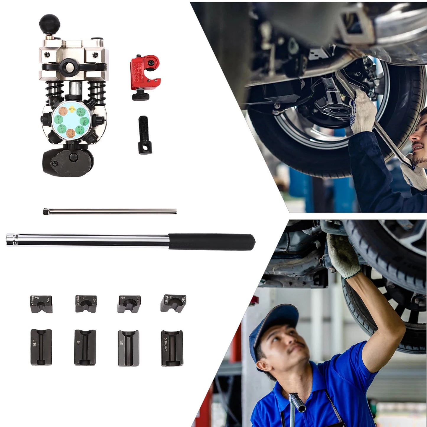 Manual Automotive Brake Line Flaring Tool Kit Carbon Steel with Box for Hydraulic and Oil Pipes