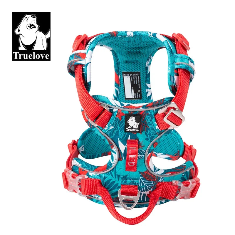 Truelove Reflective Nylon Dog Harness No Pull Adjustable Medium Large Dog Vest for Safe Walking Running Adventures