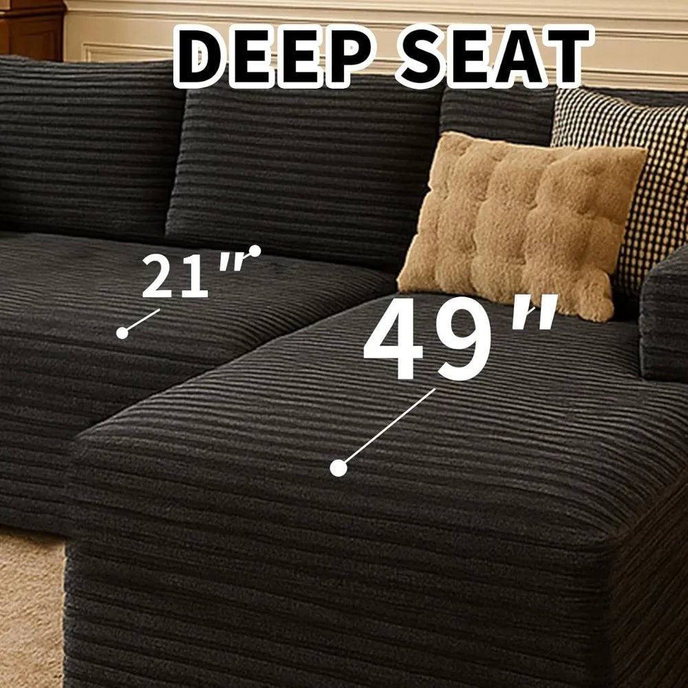 Cloud Sectional Couch L Shaped Chaise Modern Sofa Deep Seat