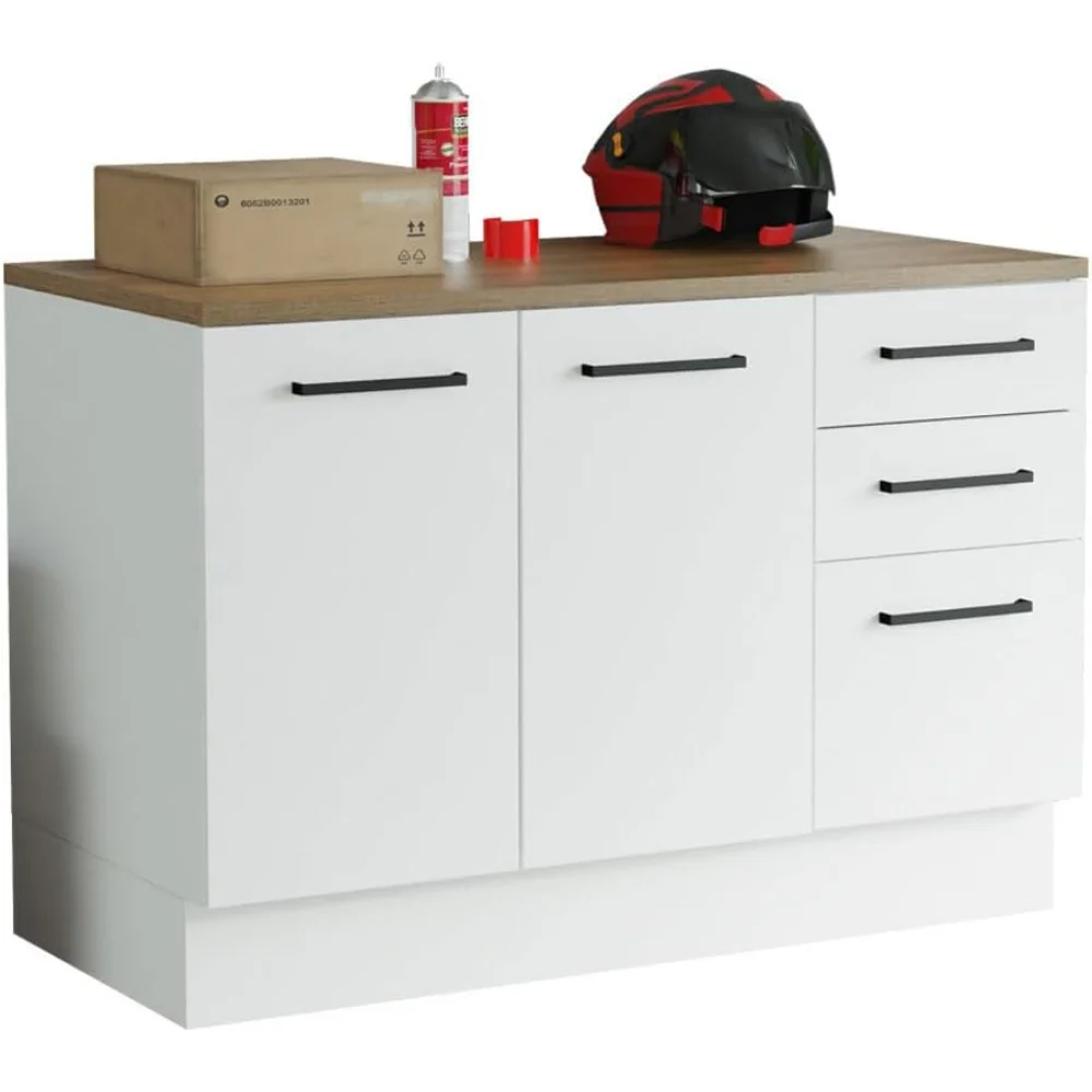 Heavy Duty Garage Cabinet With 2 Doors 3 Drawers 47 Inch