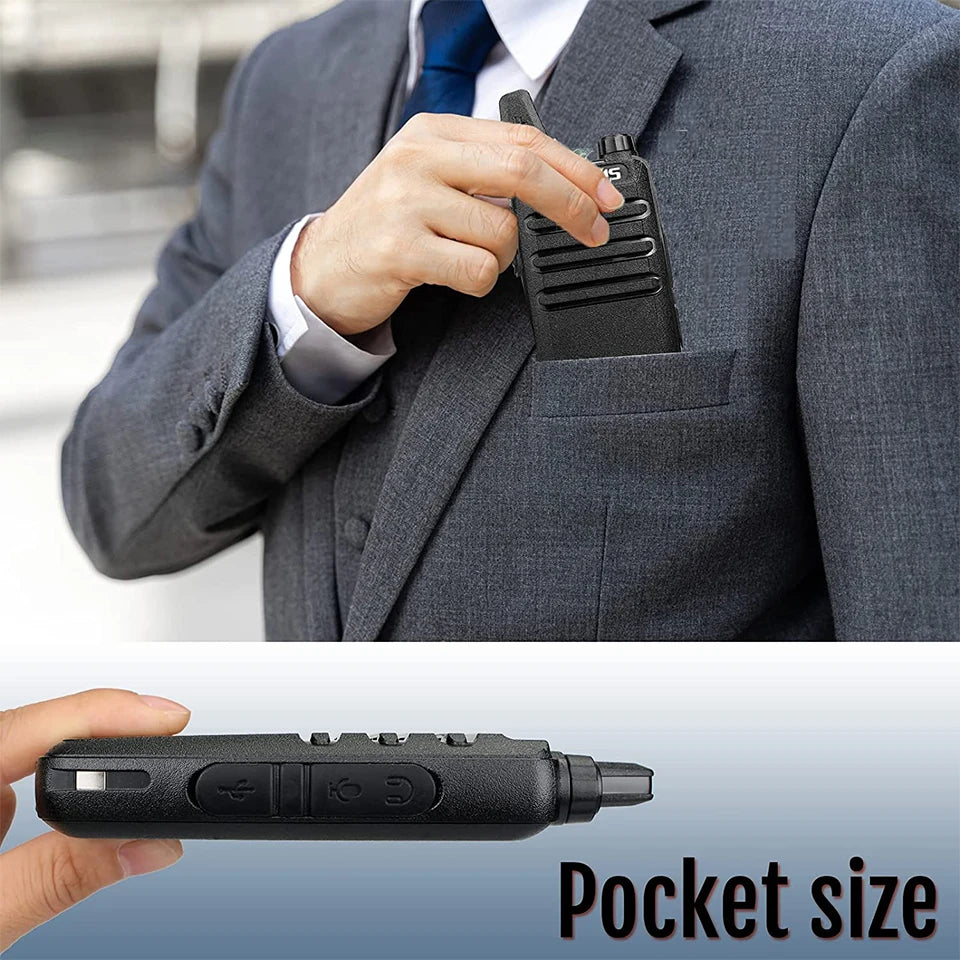 Retevis RT622 Walkie Talkie Mini 2 Pack PMR 446 Portable Two Way Radio Communication Device for Restaurant