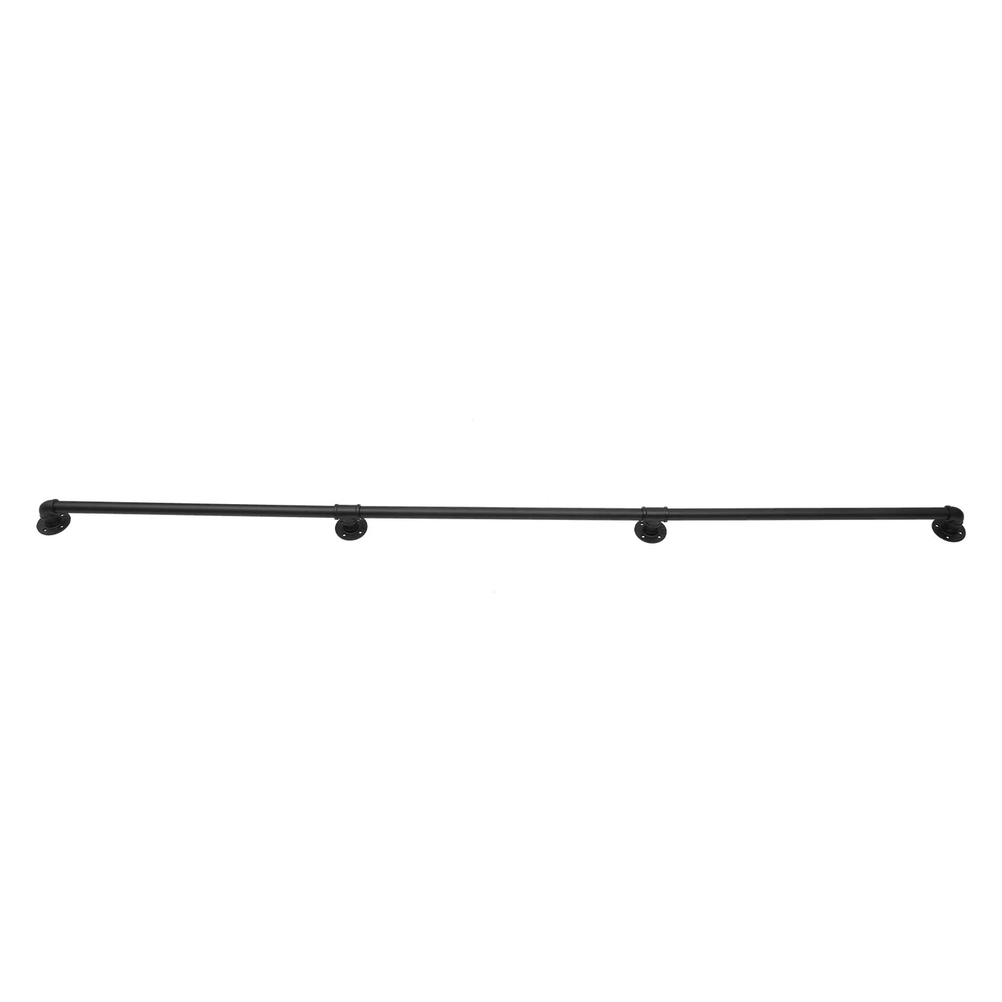 Industrial Style Metal Stair Handrail 3 Sections Easy Installation Rust Resistant Black Finish