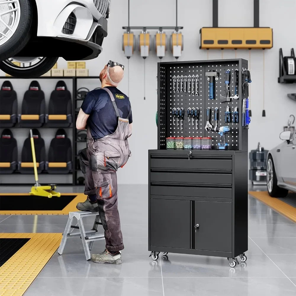 Metal Garage Cabinet With Wheels Adjustable Shelves