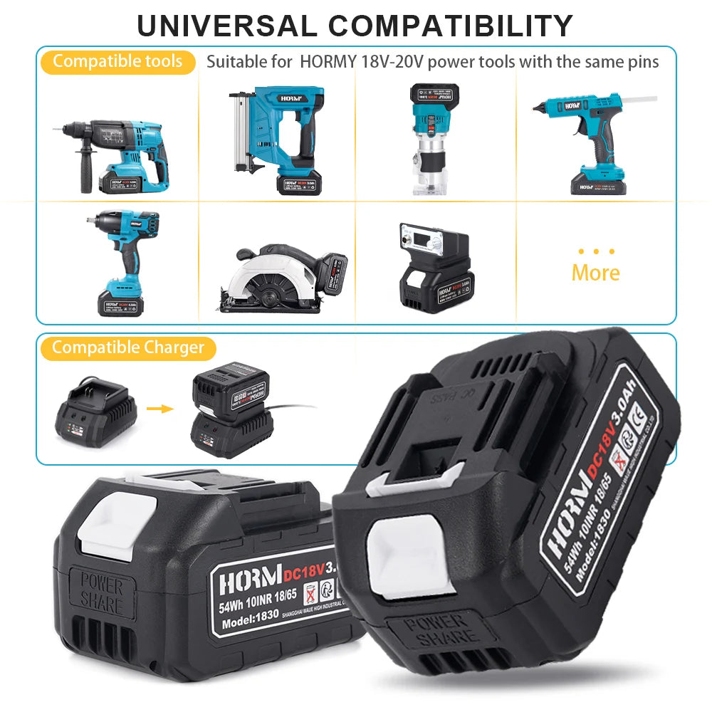 Rechargeable 18V 3000mAh Lithium Battery For Makita MT1830