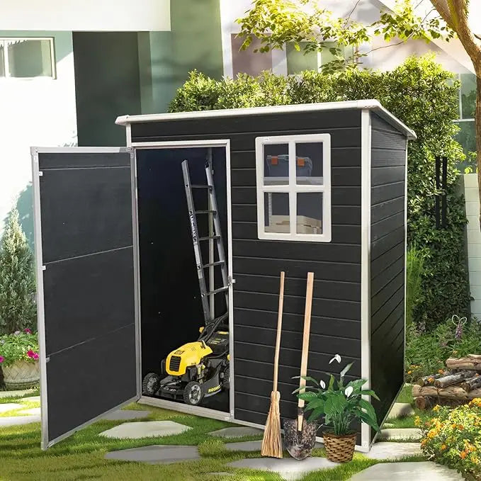 4x8 Foot Outdoor Resin Storage Shed All Weather With Floor Backyard