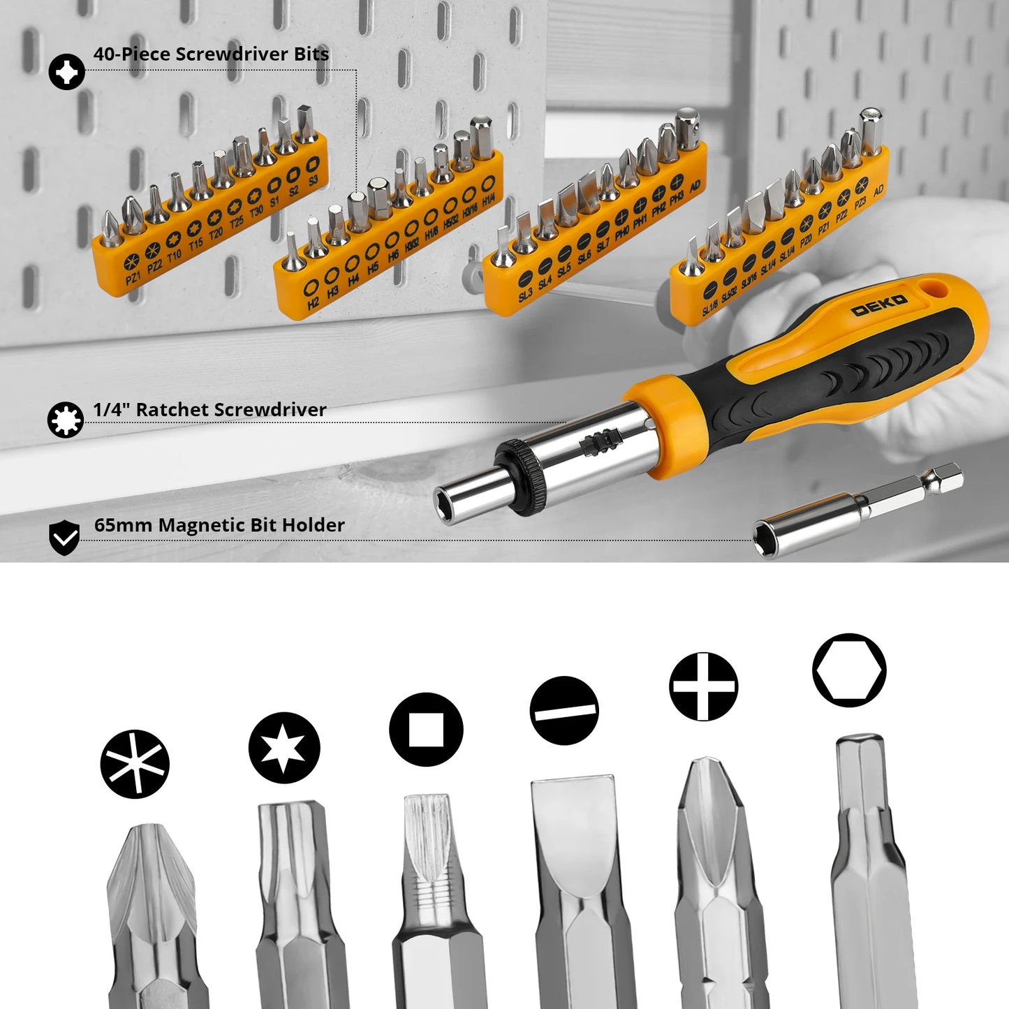 Deko 228Pcs Socket Wrench Auto Repair Tool Set Storage Case