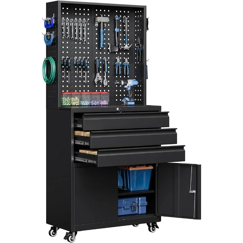 Metal Garage Cabinet With Wheels Adjustable Shelves