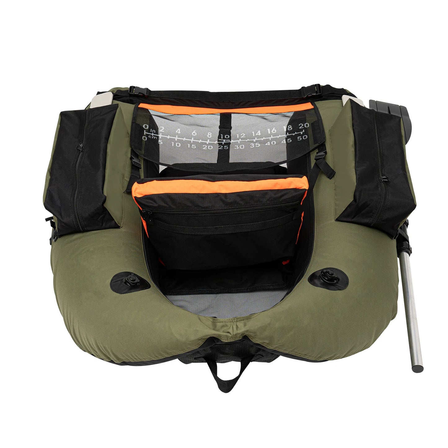 Inflatable Fishing Boat with Hand Air Pump for Outdoor Activities 136x105cm Max Capacity 286.6 lbs Ideal for Camping Fishing and Hiking Green