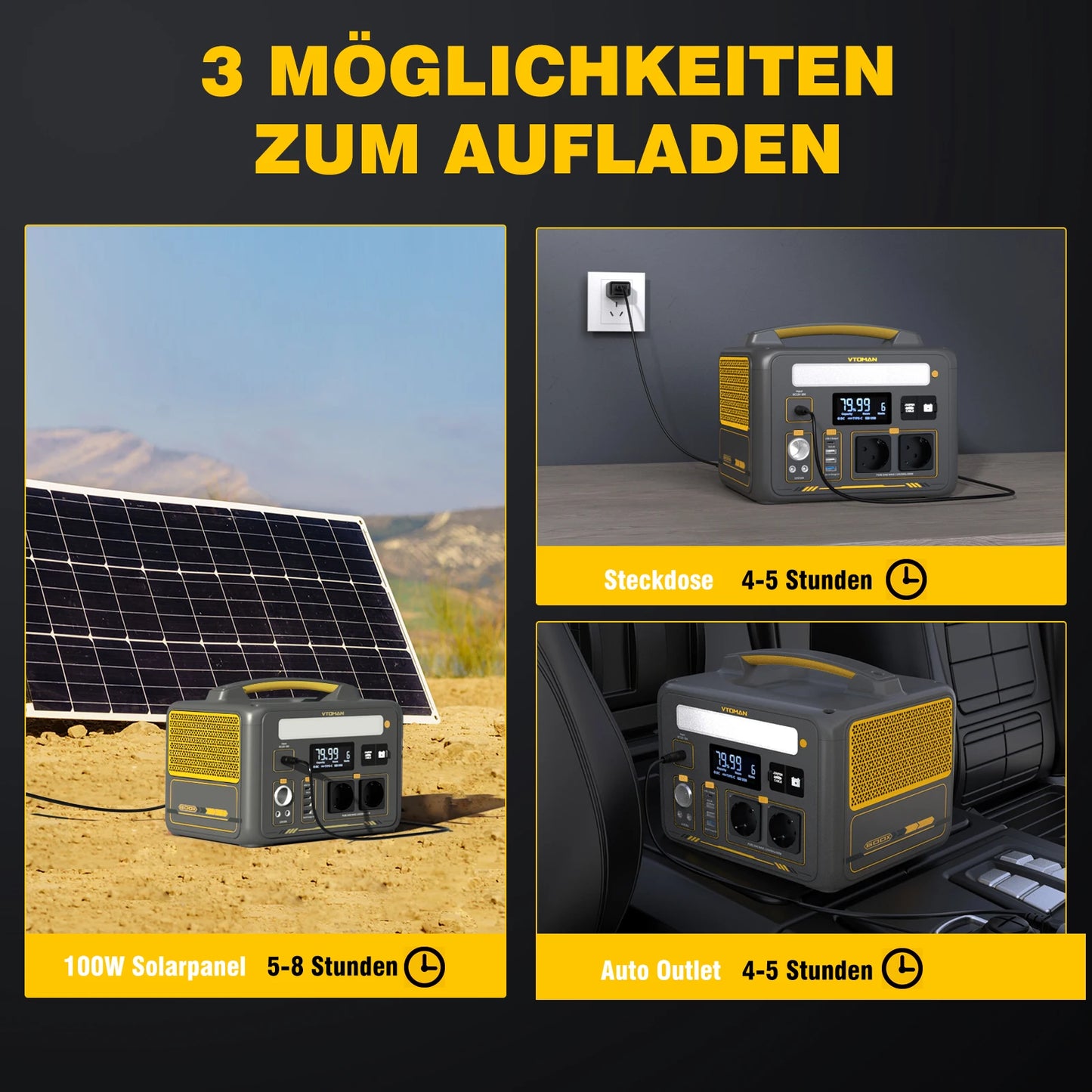VTOman Jump 600X Power Stations 299Wh LiFePO4 Battery Emergency Backup High Power Supply Camping Equipment Generator