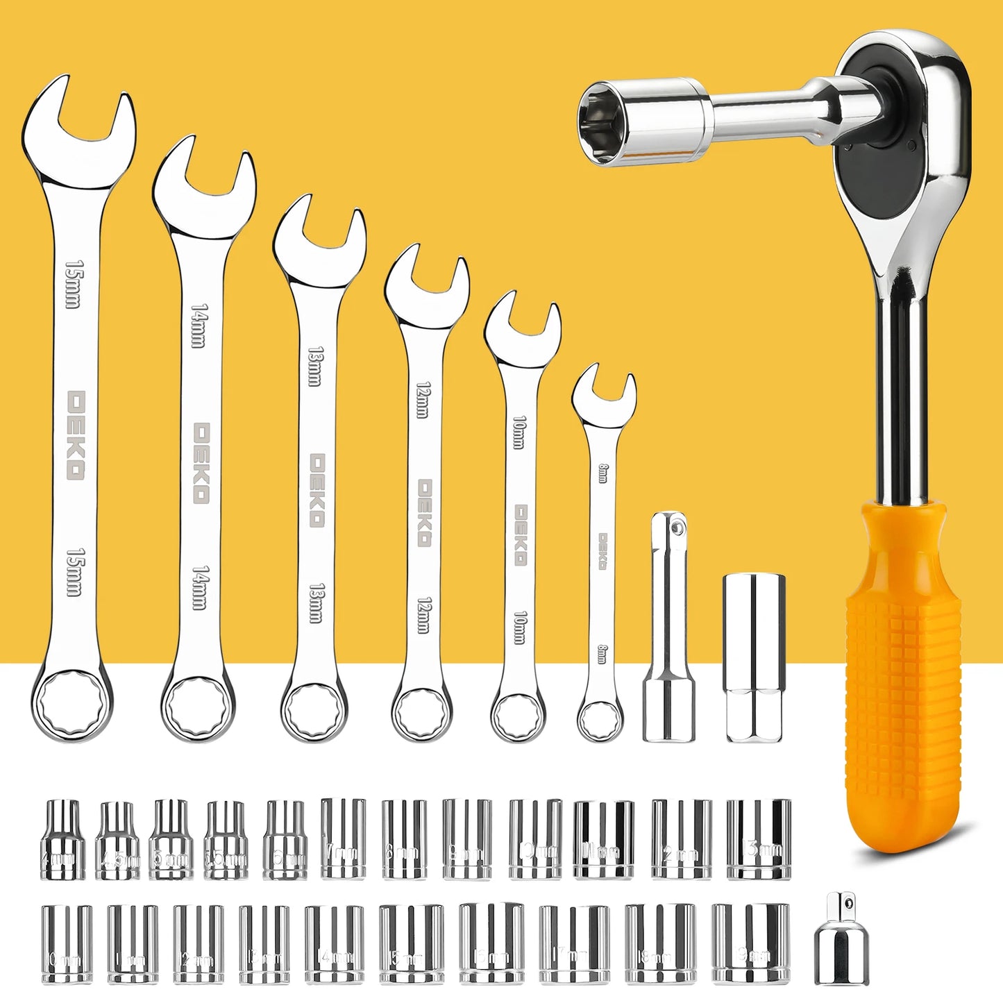 Deko 228Pcs Socket Wrench Auto Repair Tool Set Storage Case