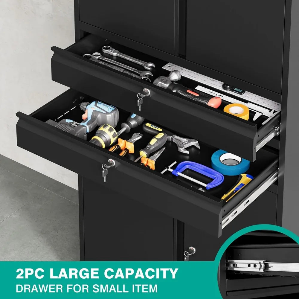 Metal Rolling Cabinet With Wheels Locking Doors And Shelves