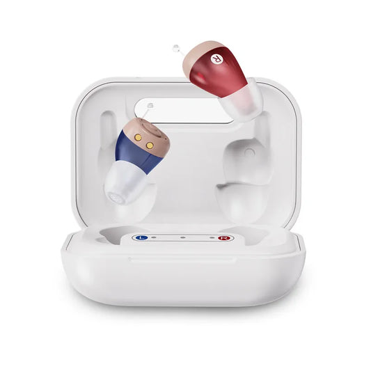 JINGHAO Mini Hearing Aids Rechargeable In Ear Hearing Amplifier Sound Enhancer Fashion Design